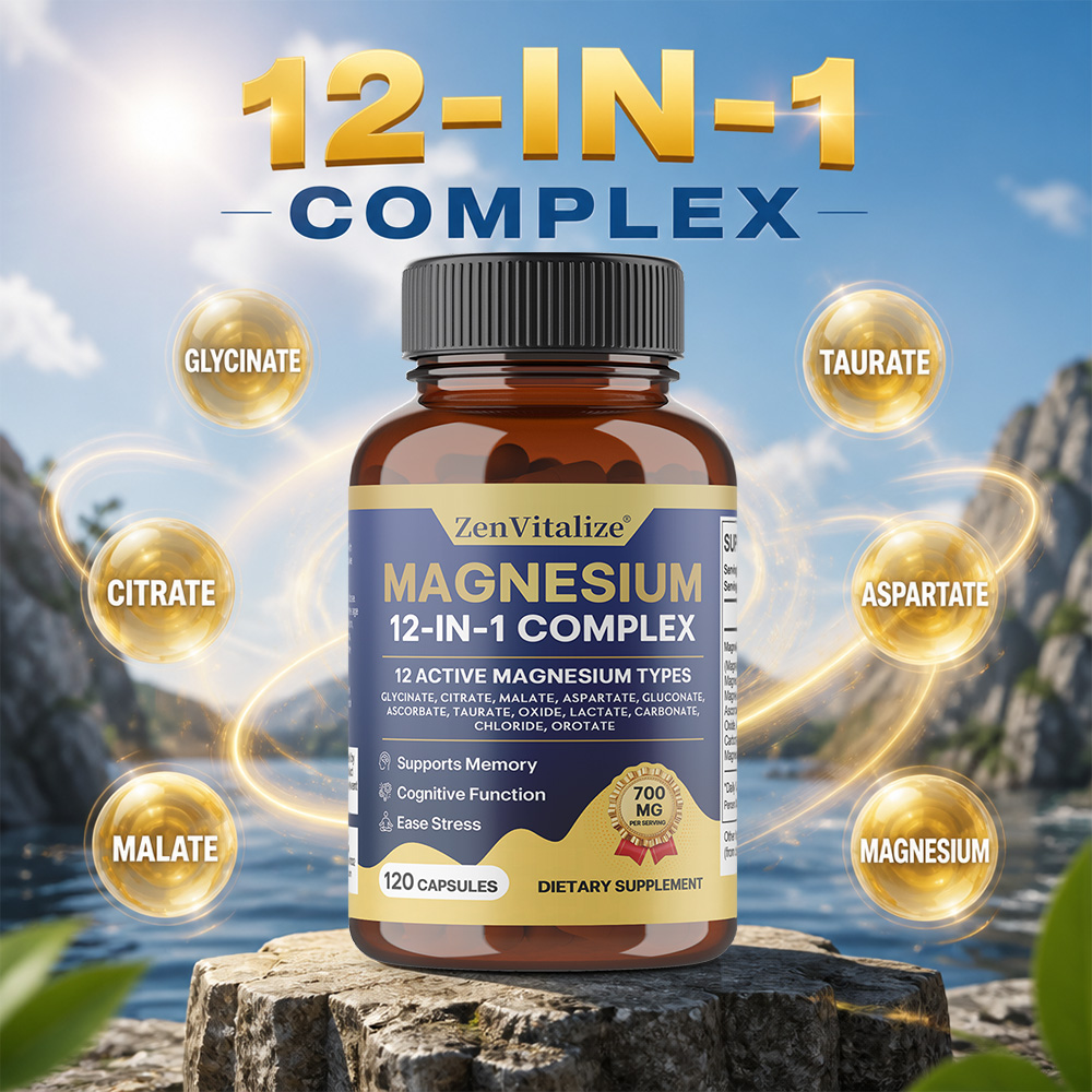 Magnesium Glycinate Capsule - مكمل المغنيسيوم المركب 12 في 1